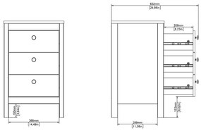 Sivobéžový nočný stolík Madrid – Tvilum