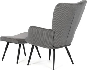 Kreslo sivé s podnožkou AK-L7285 GREY6