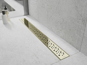 Mexen Flat M12 nerezový sprchový žľab  90 cm, zlatá, 1521090-15