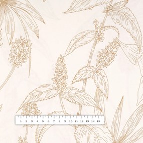 Biante Bavlnený obdĺžnikový obrus Sandra SA-425 Hnedé listy na smotanovom 100x160 cm