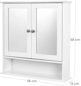 Zrkadlová skrinka VASAGLE s dvojkrídlovými dverami LHC002