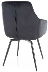 Jedálenská stolička Montale Velvet, čierna