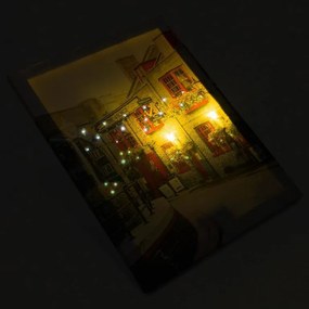 Garthen 74512 Nástenná maľba reštaurácia v prístave, 32 LED, 30 x 40 cm