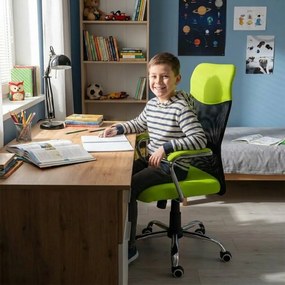 Detská stolička Neoseat TEENAGE — látka, čierna / reflexná zelená
