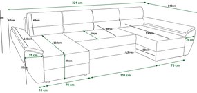 Rohová sedacia súprava U Radiant U4 (tmavohnedá + béžová). Vlastná spoľahlivá doprava až k Vám domov. 1057539