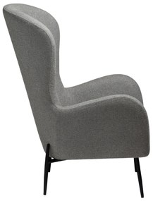 GLAM VYSOKÉ ČALÚNENÉ LOUNGE KRESLO pebble earth/black