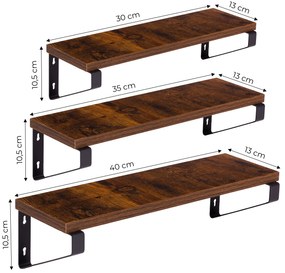 ModernHome Sada 3 poličiek na kvety - ModernHome