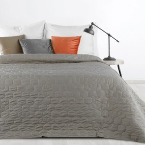 Jednofarebný prehoz na posteľ s geometrickým vzorom, šedý-PostelnePrehozy.sk