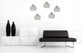 Závesné svietidlo Crystal Spider, 5x strieborné krištáľové tienidlo, (chrómové uchytenie), w
