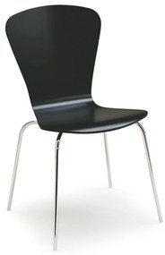 Jedálenská stolička MILLA, čierna / chróm