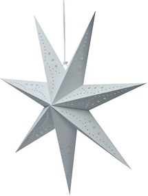 Solight LED strieborná vianočná hviezda, závesná, 60cm, 20x LED, 2x AA, strieborná farba, 1v294