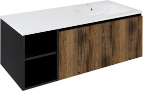 Sapho Sapho, LOREA skrinka 120x46x51,5cm (30P+90cm), pravá, dub collingwood/čierna matná, LE090-1935-R-06