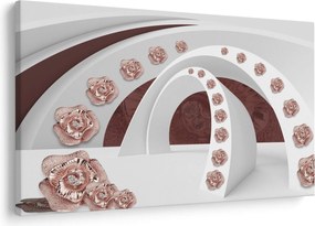 Obraz - 3D oblúky s kvetmi (90x60 cm)