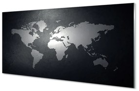 Nástenný panel  Čiernom pozadí White mapa 100x50 cm