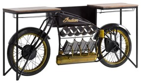 furniture-nabytek.cz - Masívny barový stôl Indian Black z mangového dreva a kovu, lakovaný, čierny – 180×40×85 cm