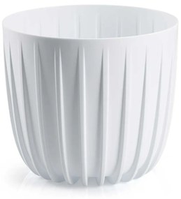 PLASTOVÝ KVETINÁČ STRIPPED 18X15,5 CM BIELA