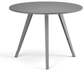 Konferenčný stôl PRIMO ZEN, priemer 100 cm, sivostrieborná podnož, grafit