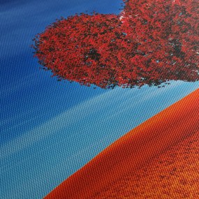 Obraz - Srdce zo stromu (s hodinami) (90x30 cm)