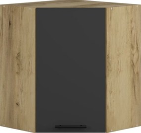 VENTO GN-60/72 corner top cabinet, color: craft oak/antracite