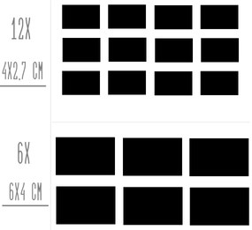 Sada štítkov / nálepiek, štítok čierny "OBDĹŽNIK" - 18 ks Farba: biela