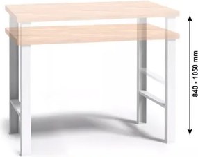 Pracovný stôl do dielne G3, buková škárovka, nastaviteľné kovové nohy, 1500 mm