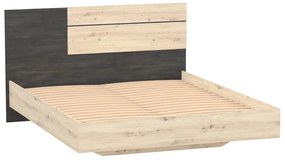 Manželská posteľ 160 cm Barca (dub artisan + borovica nórska čierna). Vlastná spoľahlivá doprava až k Vám domov. 1071570