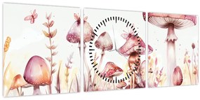 Obraz - Ružová víla (s hodinami) (90x30 cm)