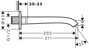 Hansgrohe Vivenis, vaňový výtok, čierna matná, HAN-75410670