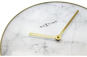 Nástenné hodiny NeXtime Marble biele Ø 40 cm