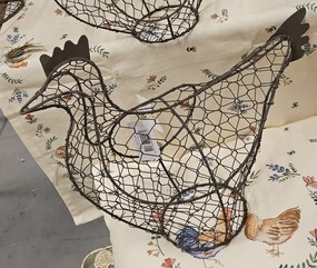 Hnedý drôtený dekoračný košík sliepočka Chicken - 30*12*25 cm