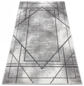 Moderný koberec NOBLE 1520 45 Vintage, geometrický , riadky - Štrukturálny, dve vrstvy rúna, sivá Veľkosť: 80x150 cm