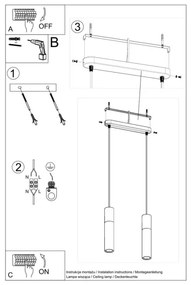 Sollux SL.0629 - Luster na lanku PABLO 2xGU10/40W/230V biela