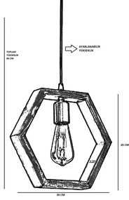 Luster na lanku GEOMETRIK 1xE27/60W/230V