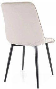 Jedálenská stolička Chic Velvet, krémová / čierna