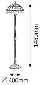 Rabalux 8078 - Tiffany vitrážová stojacia lampa MARVEL 2xE27/60W/230V