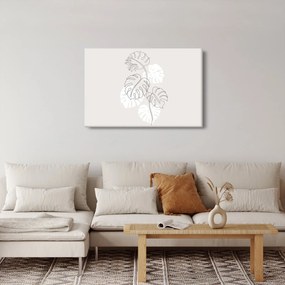 Obraz - Line art monstera N⁰3 (90x60 cm)