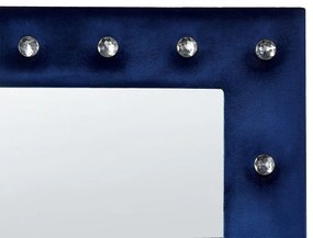 Zamatové stojacie zrkadlo 50 x 150 cm modré ANSOUIS Beliani