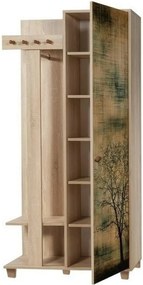 Vešiak so skriňou Garmanto Tree Sonoma Oak