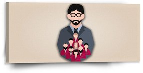 Sablio Obraz Money heist Profesor a jeho tím Béžová - 110x50 cm