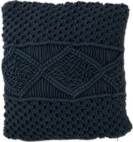 Tmavo modrý vankúš s výplňou Macrae - Ø 45 * 10 cm