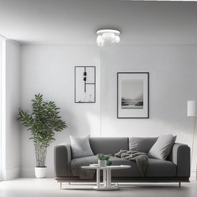 Stropné svietidlo Vaso, 3x biele sklenené tienidlo, w