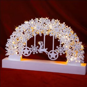 LED Vianočný oblúk – vločka, biely