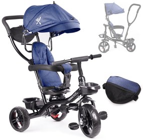 KIK Trojkolka TRIKE FIX LITE, 1-5 rokov, netlakové kolesá, otočné sedadlo, námornícka modrá