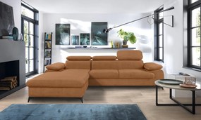 Rohová sedacia súprava Scala, hrdzavá látka, ľavý roh