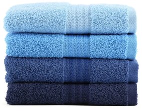 Súprava 4 modrých bavlnených uterákov Foutastic Sky, 50 x 90 cm