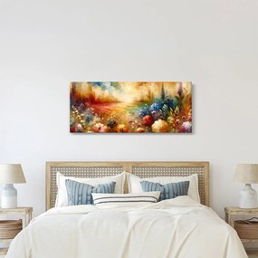 Obraz - Pestrofarebná lúka (120x50 cm)