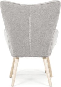 Kreslo sivé bouclé s podnožkou AK-319 GREY2