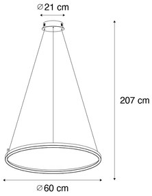 Závesné svietidlo bronzové 60 cm vrátane LED 3-stupňovo stmievateľné - Girello