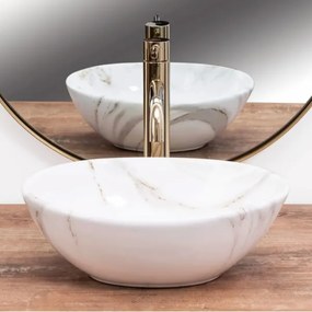 REA-U8014 - Umývadlo na dosku SOFIA MINI 27 × 34 cm, keramika / mramorový dekor