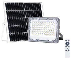 LED Reflektor so solárnym panelom FOCUS 60W/10000 mAh 3,2V 6000K IP65 + DO